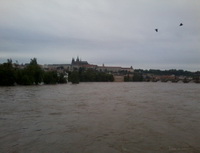 Poji&scaron;ťovny likviduj&iacute; povodňov&eacute; &scaron;kody - Na sn&iacute;mku - povodně 2013 - Vltava v Praze