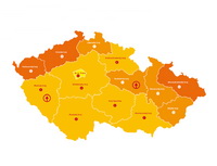 Jak se&nbsp;rozv&iacute;jej&iacute; jednotliv&eacute; regiony? Na&nbsp;sn&iacute;mku mapa ČR.