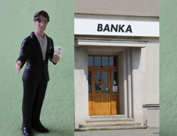Začínající podnikatel jde do banky