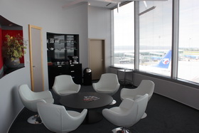 Na snímku prostory salonku MasterCard Lounge na pražském letišti