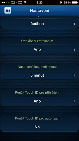 Fio banka nabízí nově svým klientům správu peněz pomocí otisku prstu. Nastavení Touch ID.