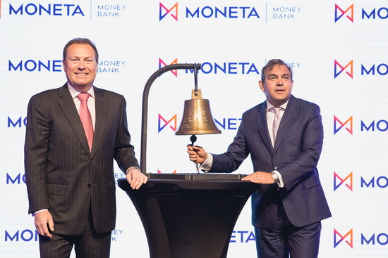 Zvonění na burzovní zvon - začátek obchodování s akciemi MONETA Money Bank