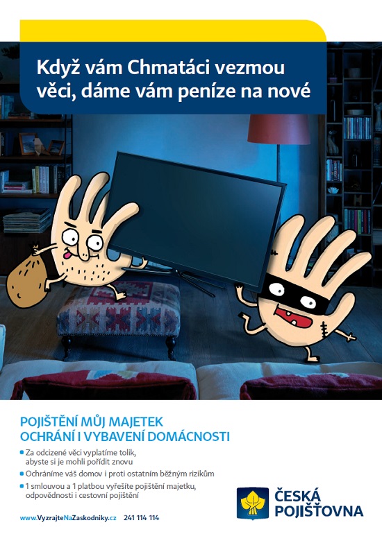 Reklama České pojišťovny na pojištění Můj Majetek: Chmatáci