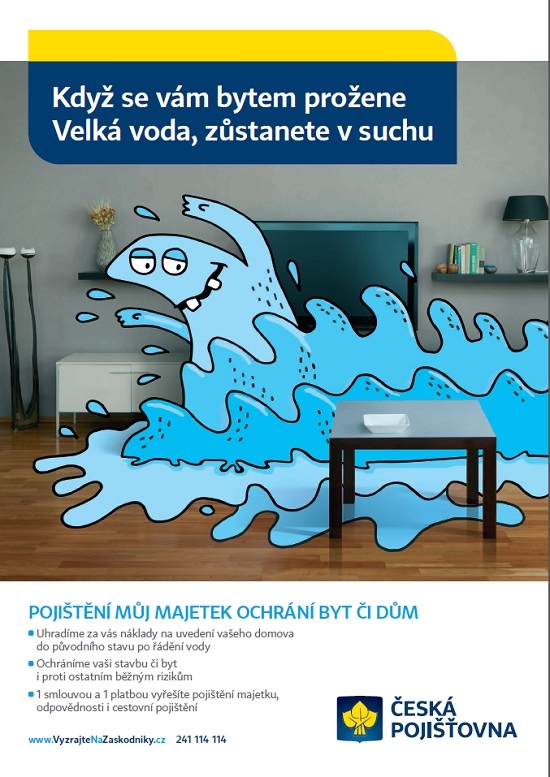 Reklama České pojišťovny na pojištění Můj Majetek: Velká voda