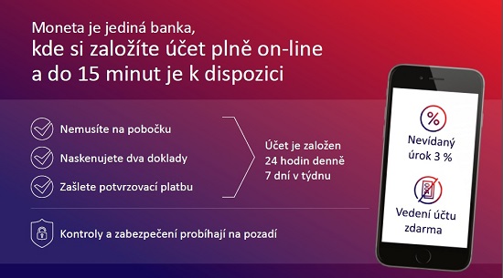 Běžný účet on-line u MONETA Money Bank